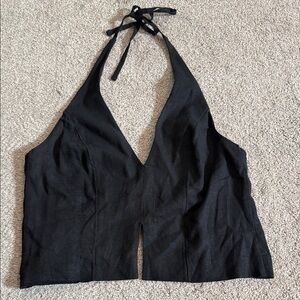 Abercrombie & Fitch Backless Halter V-Neck Crop Top